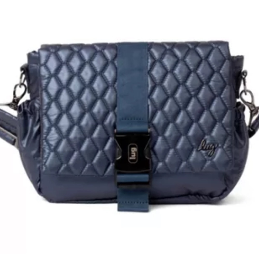 Lug Quilted Blue Crossbody Bag by LUG